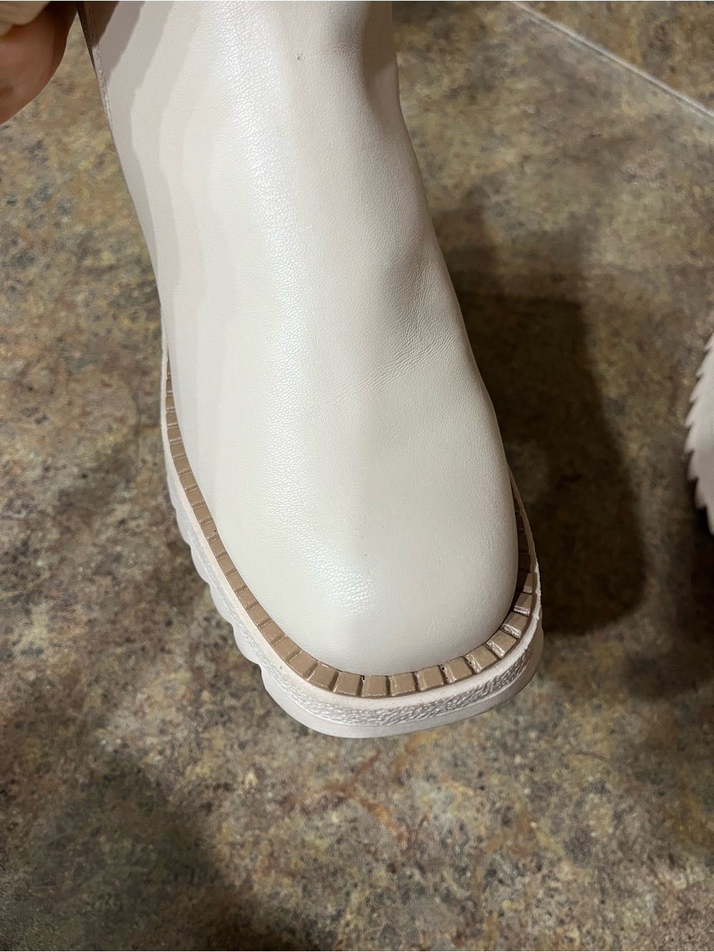 Sam & Libby Off White Chunky Lug Sole Chelsea Boots Zip Ankle Sz 7 Y2K - Picture 11 of 15